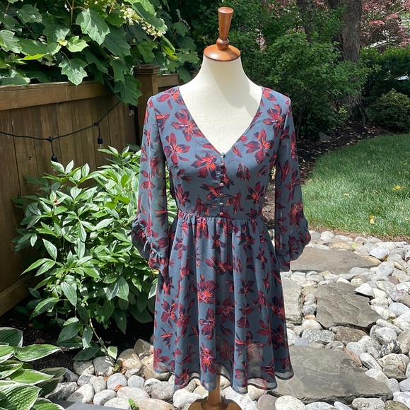 Madewell Sheer Ruffle Sleeve Mini Dress - Picture 4 of 13